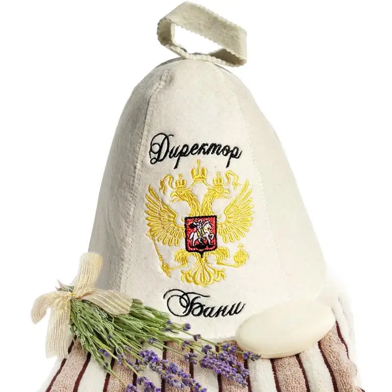 Bath Free Size Russian Style Print Artificial Wool Accessories Head Protection Fashion Anti Heat Sauna Hat Sport Free Size