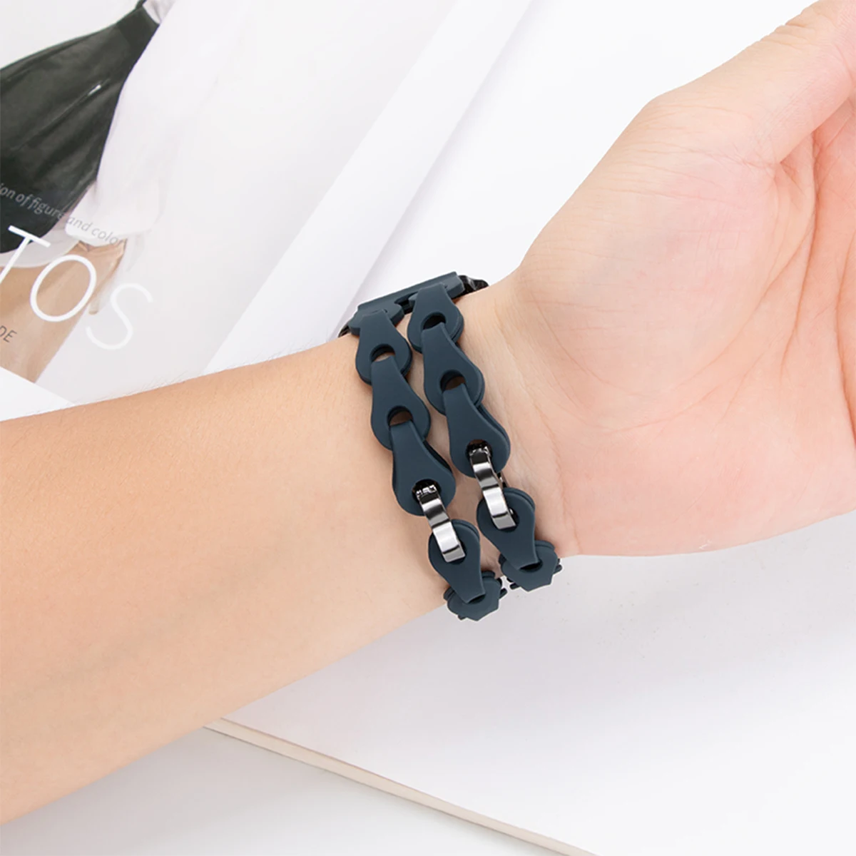 Silicone Chain Strap Replacement Wristband Bracelet