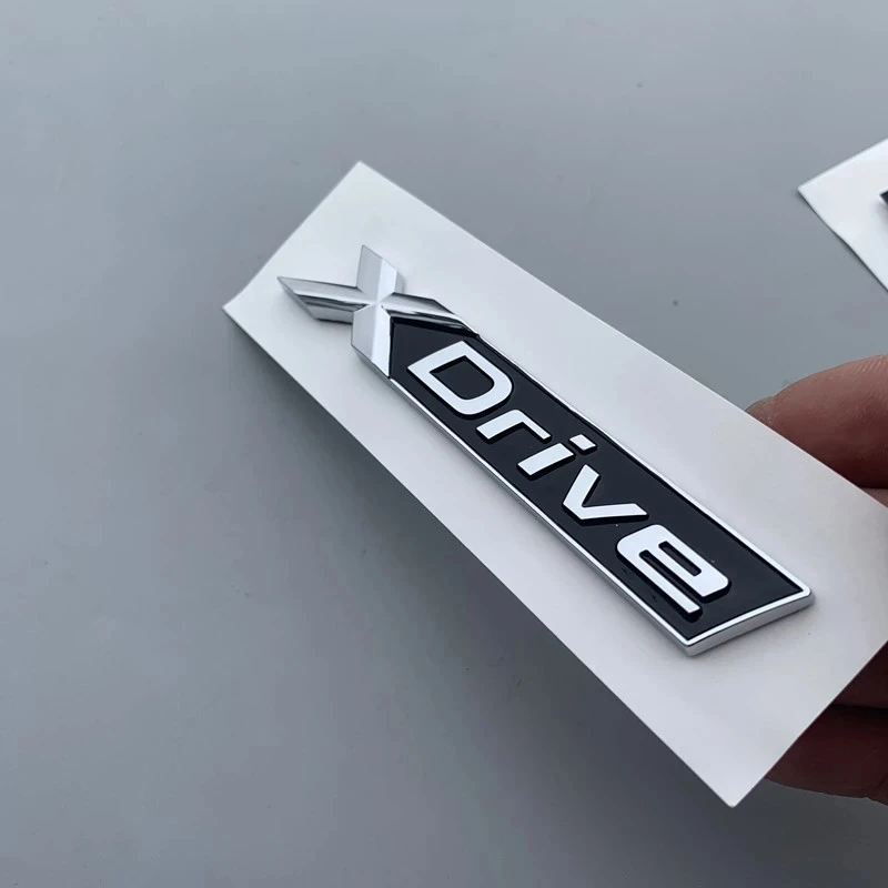 3D ABS Chrome Black Logo Xdrive Emblem Car Trunk Badge For BMW 520d 530d F30 GT F34 E61 320i 320d Xdrive Sticker Accessories