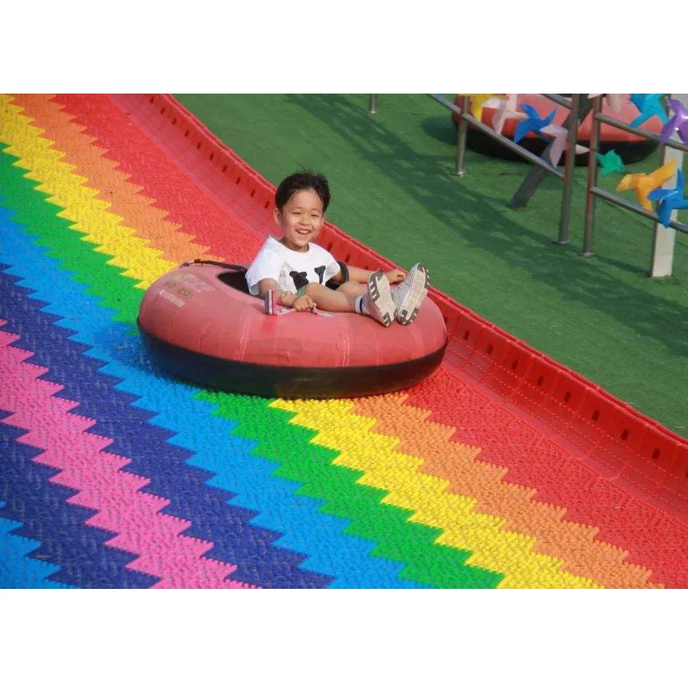winter slide playground dry donut tire ski ring for rainbow slide