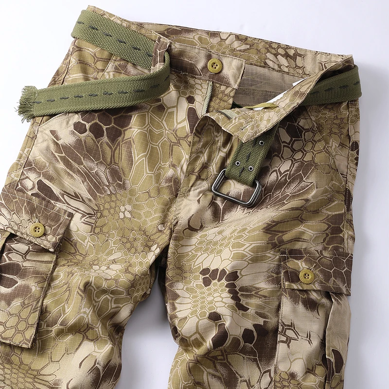 Men Combat Pants With Knee Pads Tactical Cargo Sport Trousers Camouflage Multicam Trekking Hunting Clothes（Not belt） 4
