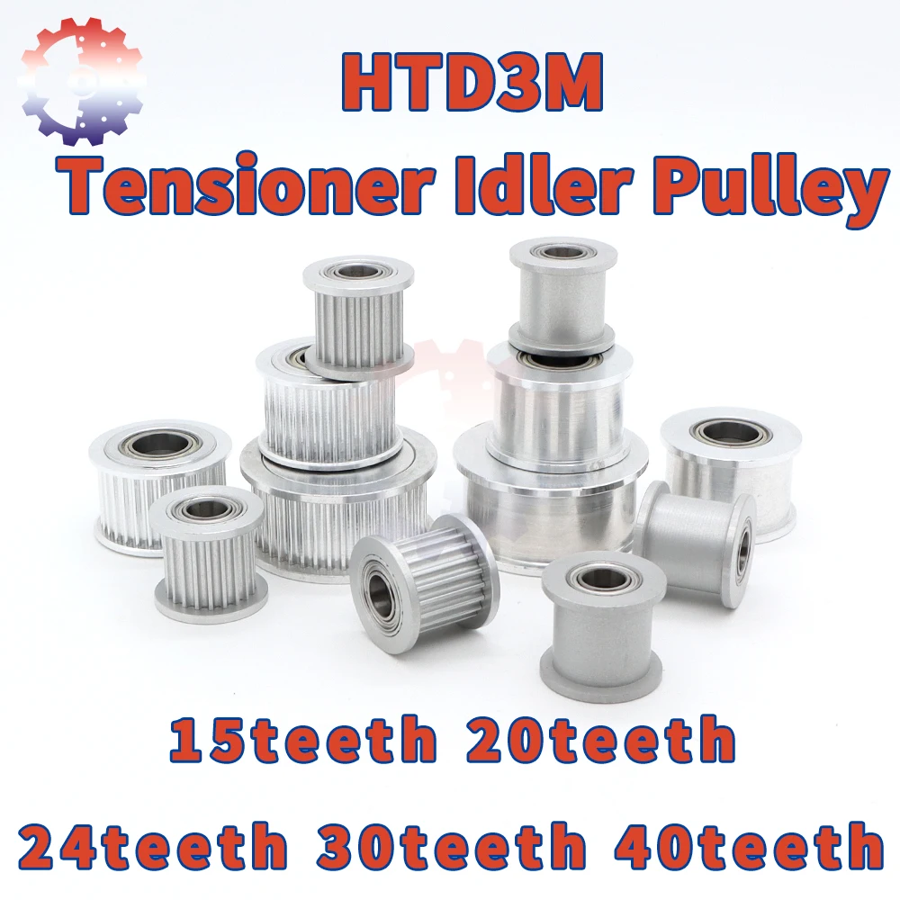Tensioner Idler Pulley HTD3M 15T 20T 24T 30T 40T 3M Belt 15Teeth 20Teeth 30Teeth 40Teeth Bearing Guide