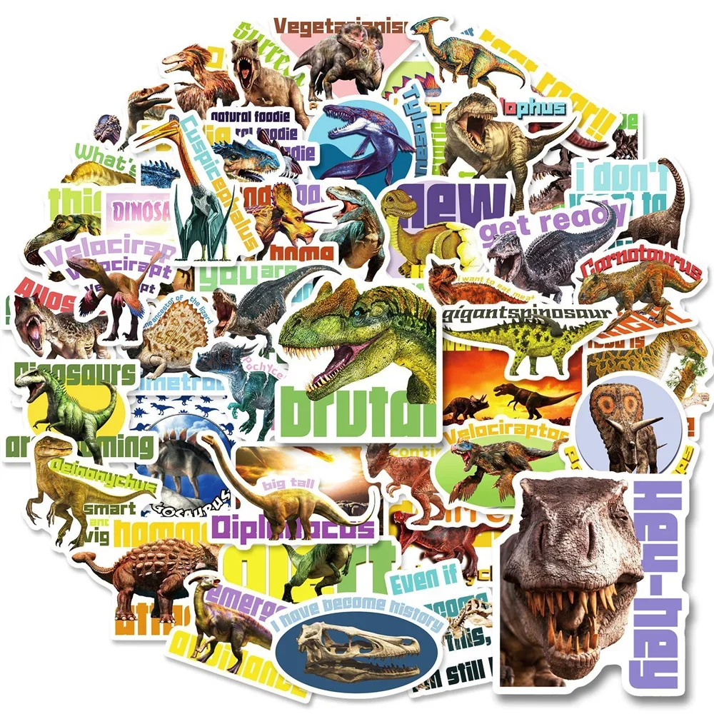 

10/30/50PCS Realistic Dinosaur Cartoon Gift Sticker For Toys Luggage Laptop iPad DIY Skateboard Fridge Notebook Helmet Wholesale