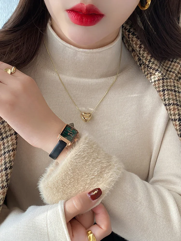 Fashion Autumn and Winter New Solid Color Women's Long-sleeved Sweater Elegant Knitwear Mock Neck Pullover Bottoming Shirt