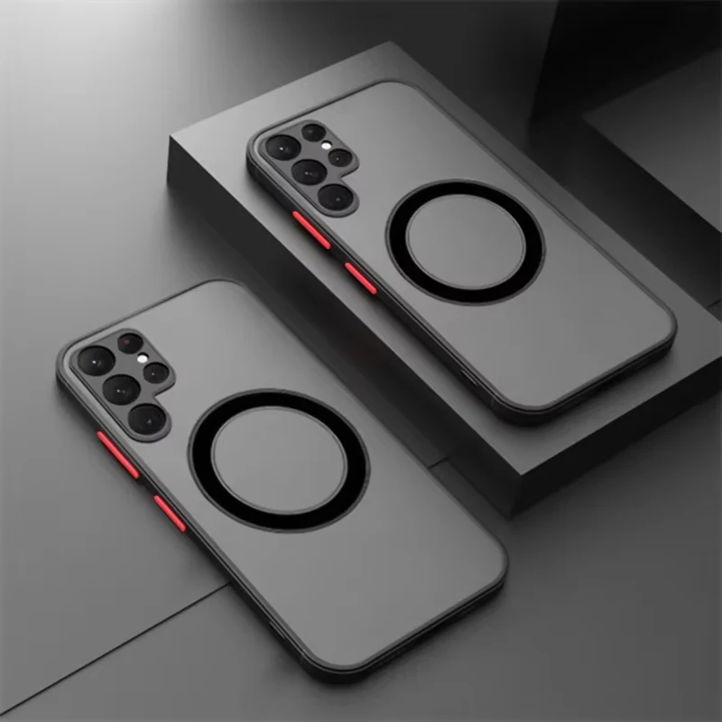 Magnetic Clear Matte TPU Shockproof Case with Full Camera Protection