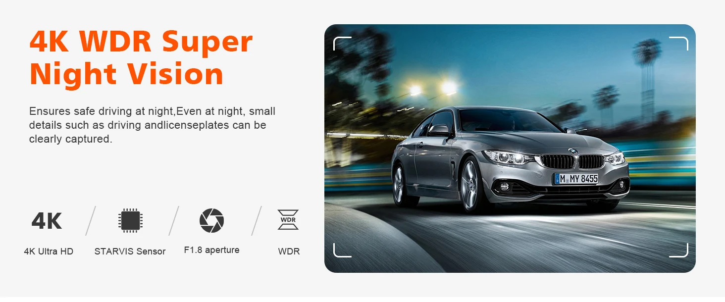 Description Picture 6 of itemMotur 4K UHD Dash Cam WIFI GPS Car DVR Front and Rear Dual Lens Auto Car Recorder with Night Vision G-Sensor 24H Parking Monitor