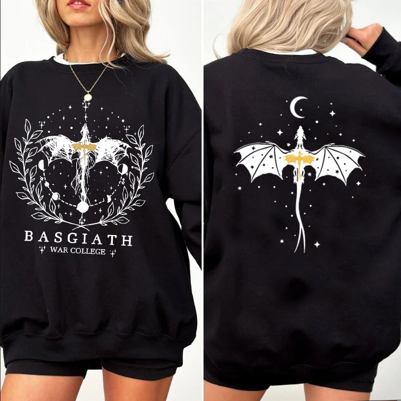thumbnail image 1 of Sudadera Vintage de cuarta ala para mujer, Sudadera con capucha de la Universidad de Basgiath War, Dark Academia, Dragon Rider, Bookish, cuello redondo, ropa, 1 of 4