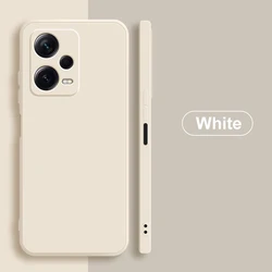 Square Liquid Silicone Phone Case - Enhanced Protection Back Cover for Redmi Note 12 Pro 4G (White)