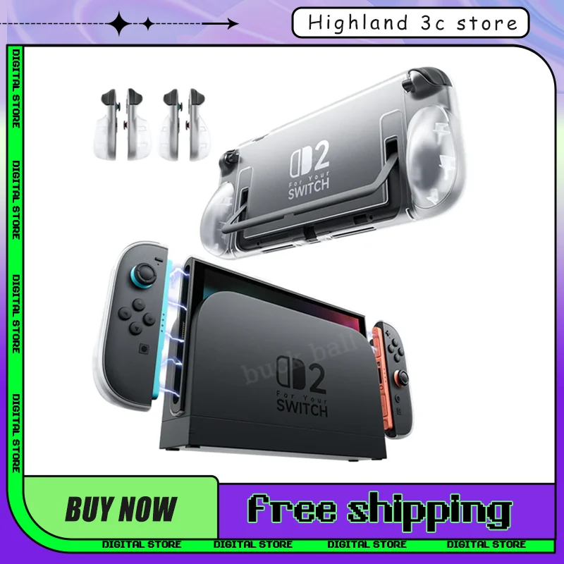 Enhanced Protective Grip Case for Gaming Console - Shockproof with Transparent Design