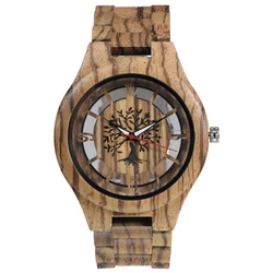 Men's Handmade Luminous Wooden Wrist Watch - Classic Analog Quartz Design (A003AA003 - 2)