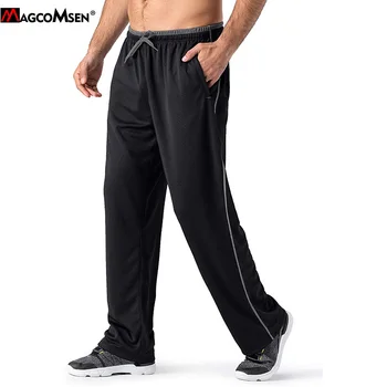MAGCOMSEN Summer Lightweight Gym Pants Men Joggers Mesh Quick Dry Loose-fit Sweatpants Training Fitness Male Tracksuit Trousers
