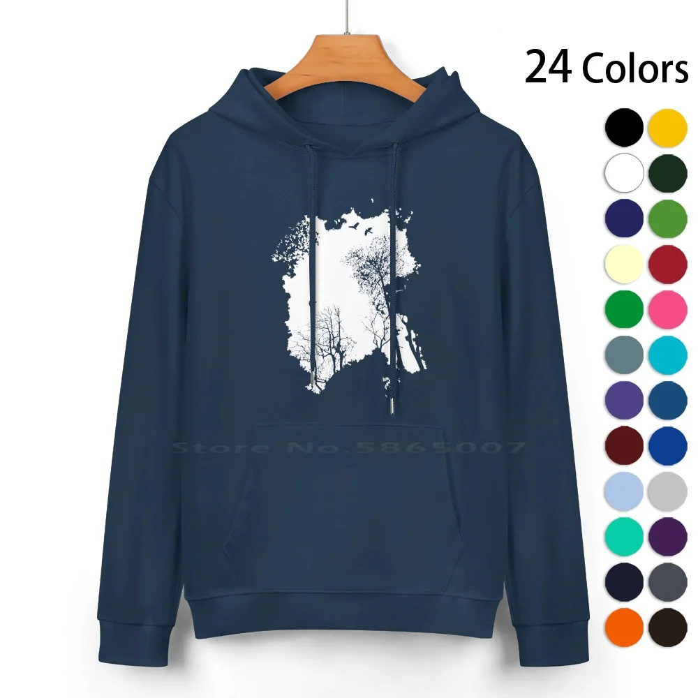 

Trees Of The Forest In White Pure Cotton Hoodie Sweater 24 Colors Nature Hiking Trees Woods Tree Silhouette Tree Outline