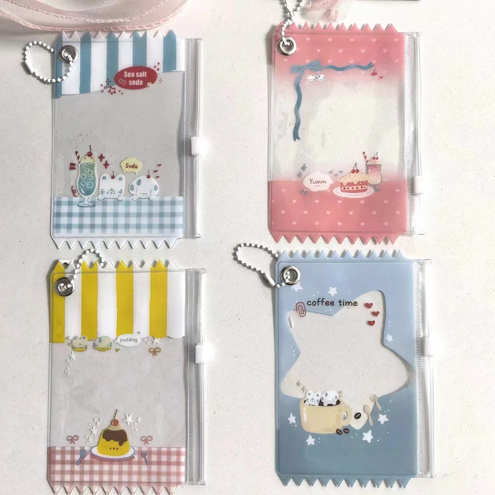 Korean 3 Inch Card Holder Sleeve Cute PVC Cartoon Girl Photo Display Pendant Star Chasing Album Card Bag baseball card sleeves