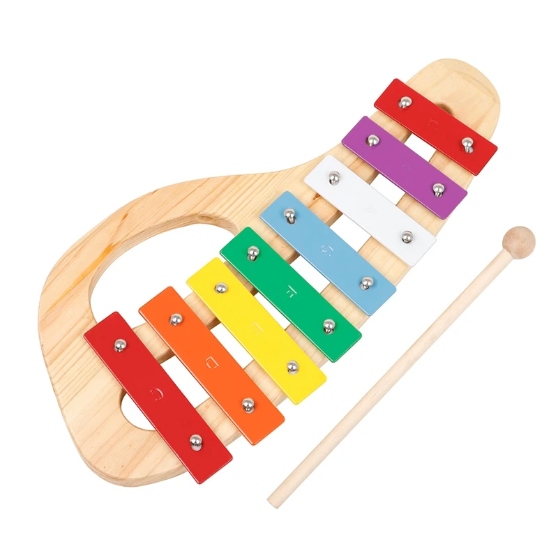 

Hot AD-Portable Eight-Tone Hand-Knocking Piano With Knocking Stick Early Education Xylophone Percussion Instrument