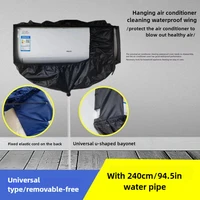 60~100cm 23.6~39.3in Large Black Air Conditioning Cleaning Bag Cover Wall Mounted Waterproof Dust Washing Protector Cleaner Kit 1