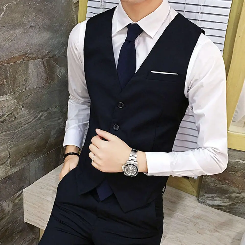 Soft Waistcoat Polyester Vest Suit Close-fitting Slim-fit Fashion
