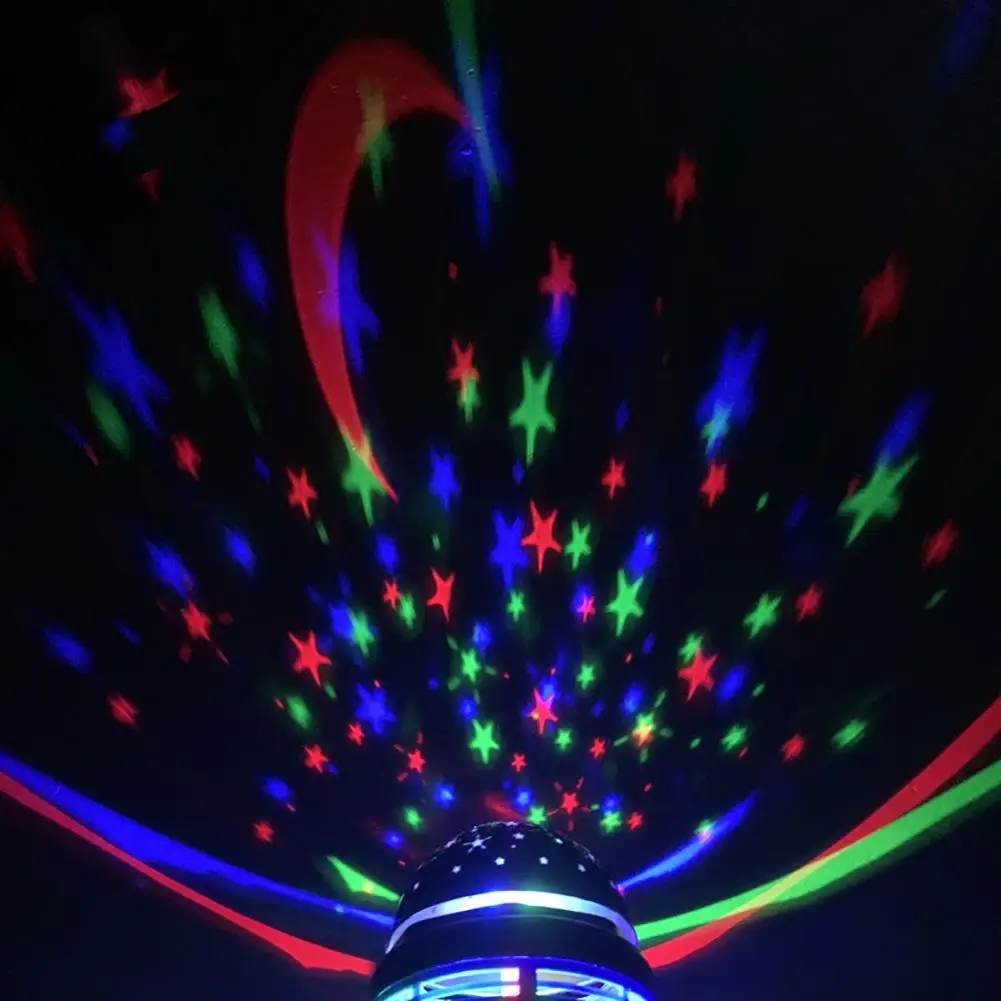 Novelty USB Charging RGB Projector Lamp Automatically Rotating Led Night Light For Home Children Bedroom Decoration Magic Lights star night light