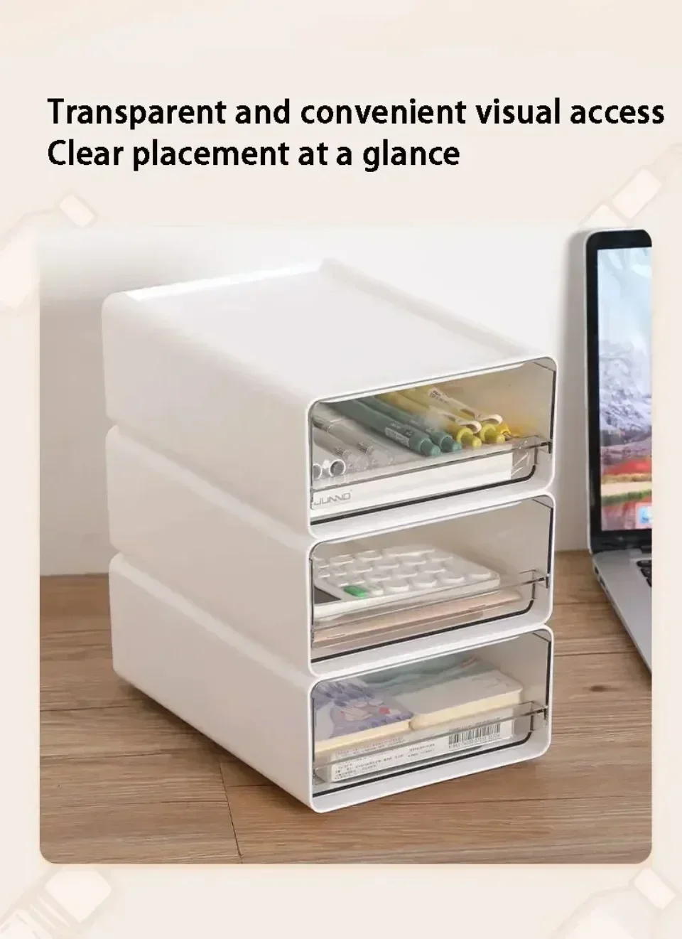 Description Picture 6 of itemStationery Storage Box Drawers Desk Storage Box Stackable Office Cabinet Home Organizer Desktop Bathroom Cosmetic Desk Organizer