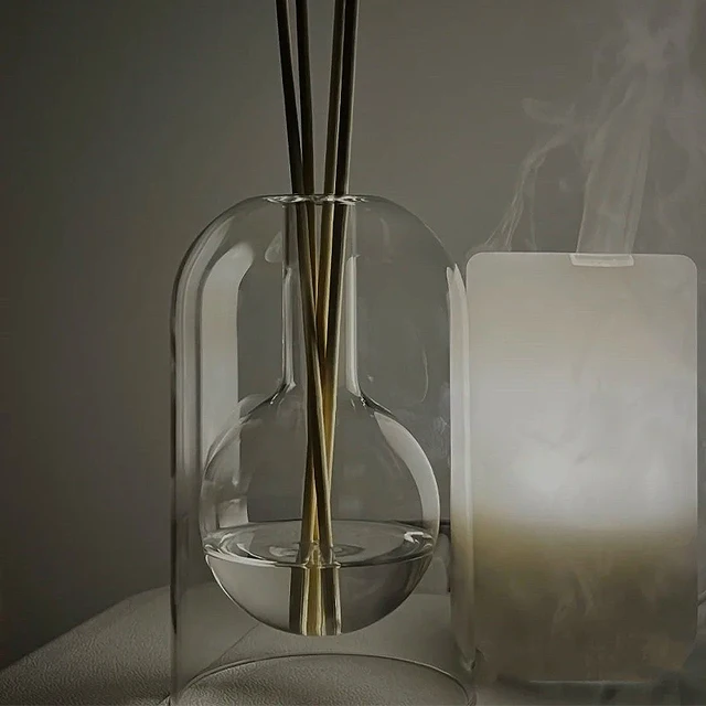 Aromatherapy Diffuser Bottle Glass Essential Oil with Diffusers Sticks Storage Containers Transaprent Modern Home Decorations 4