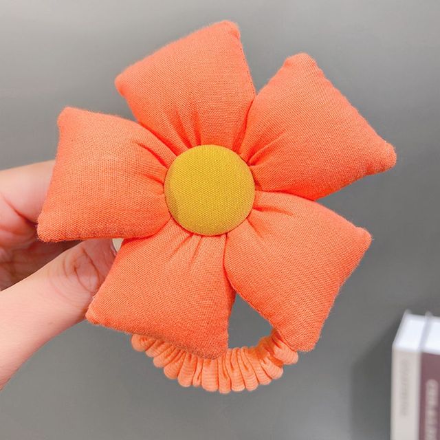 New Girls Cute Sweet Flower Scrunchie Kids Ponytail Hair Tie Candy Color Elastic Hair Bands Fashion Hair Accessories