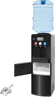 Built-in Ice Maker, Water Cooler Dispenser for 3-5 Gallon Bottle with a Scoop, Ice-Making Chamber, Child Safety Lock (Black) 1