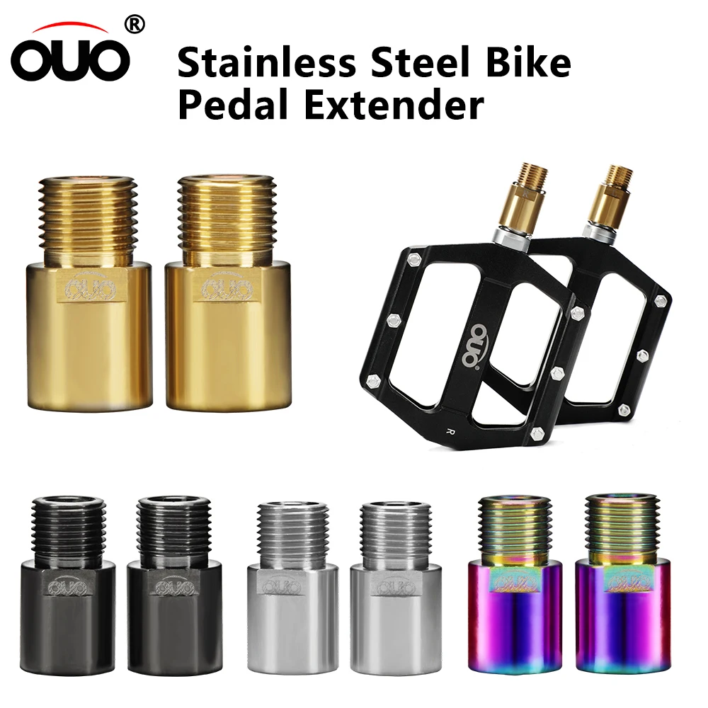 OUOMtbBikePedalExtendersSteel1PairMountainRoadBicyclePedal