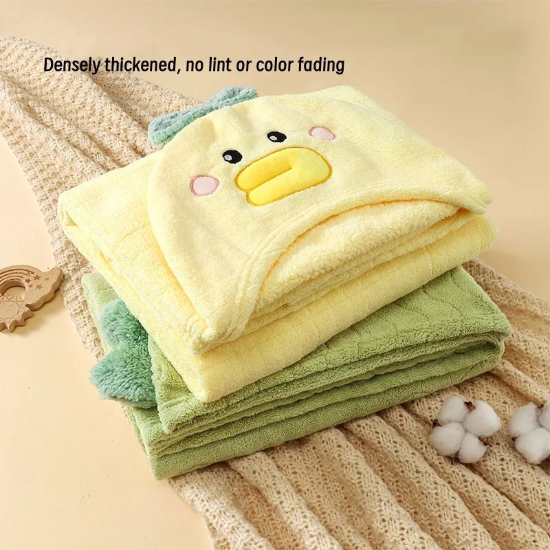 Baby bath towel soft and absorbent Children's bathrobe thickened bath cloak hooded cloak wrapped nightgown