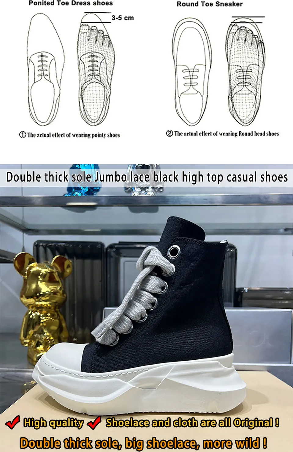 High Top Men Women Black Ankle Boots - true deals club