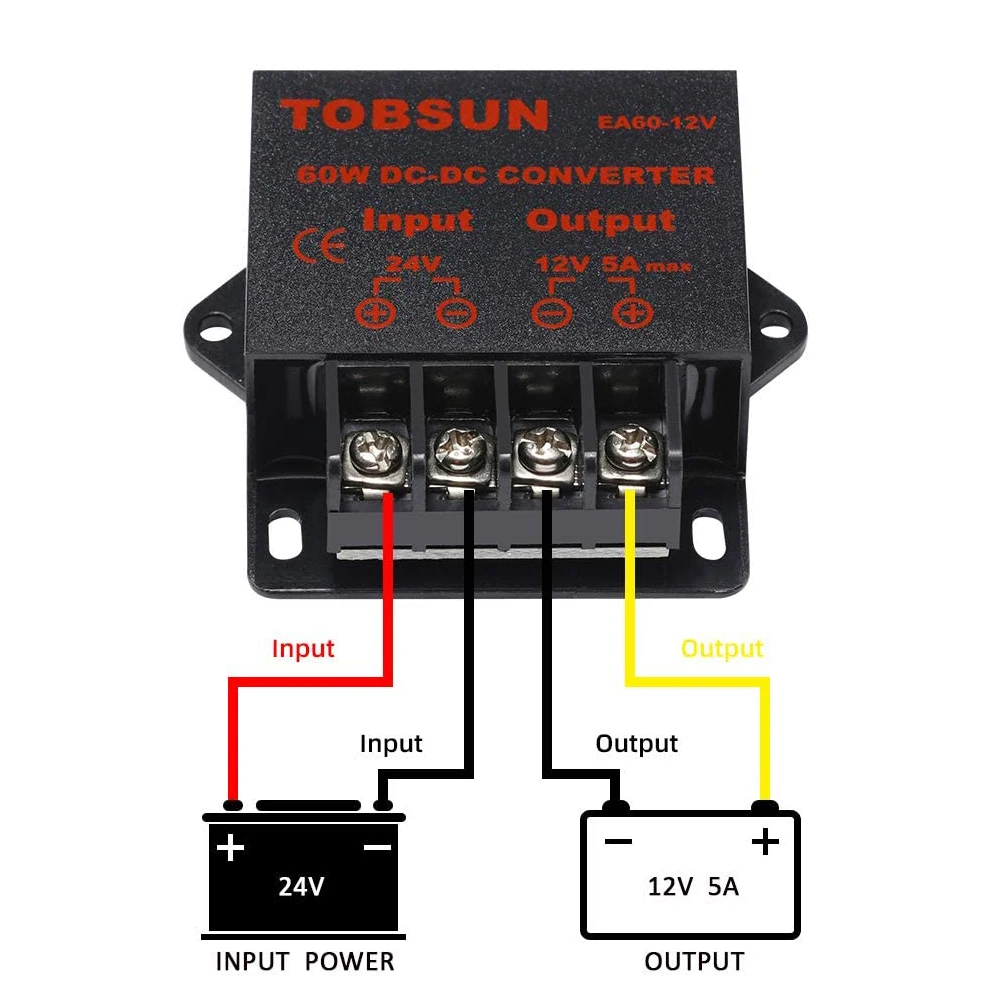 Convertidor reductor de voltaje, regulador reductor de voltaje de 24V a 12V, 5A, convertidor Buck de 12V, 24V a 5V, módulo transformador