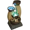 11" H Golden Tiered Bowl Fountain with Color Changing LED Lights with Adapter Brown 5