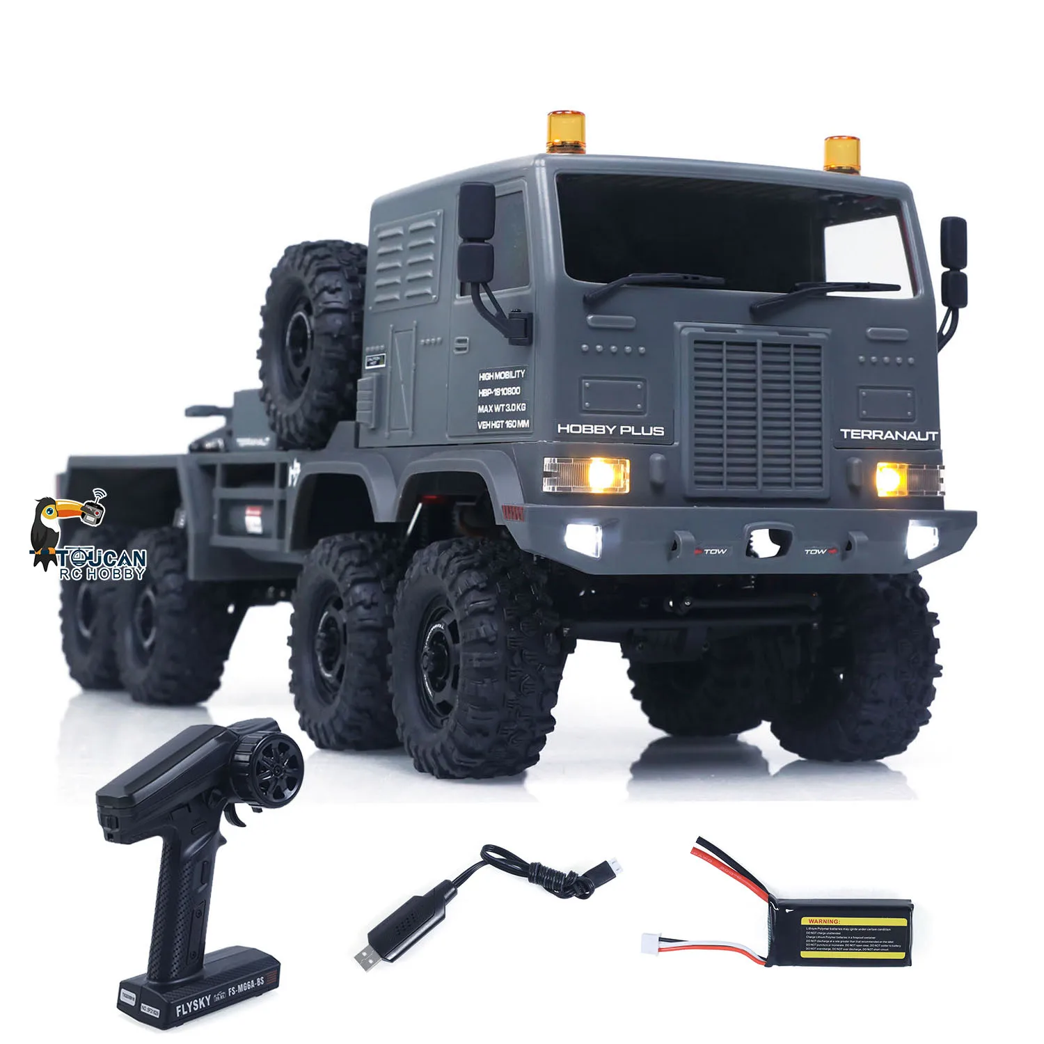 RTR 1/18 무선 조종 군용 트럭 8*8 RC 오프로드 차량 280 브러시드 모터 피프스 휠 윈치 금속 후크 사륜 조향