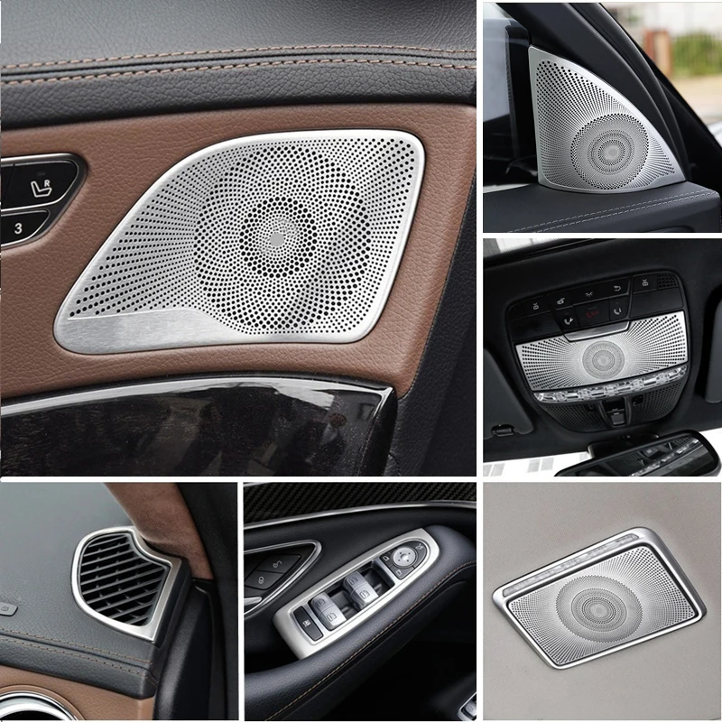 For Mercedes Benz S Class W222 Accessories Interior Center Console Water Cup Panel Gear Frame Trim Cover Sticker Car Decoration 6