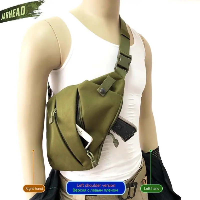 Multifunctional Concealed Tactical Storage Gun Bag Holster Men's Left Right Nylon Shoulder Bag Anti-theft Chest Hunting Pistol Holster Gun Holster Gun Bag Gun Accessories Hunting Holster Gun Holster Fanny Pack