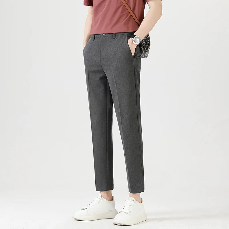 

Luxury Casual Western Trousers Korean Version of The Slim Straight Nine-quarter Casual Pants Business formal business