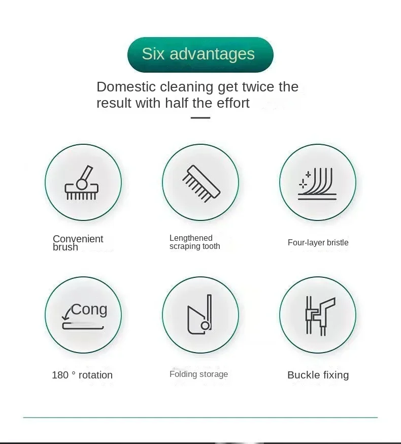 Description Picture 3 of itemThickened Vertical Broom Dustpan Floor Brush Set Indoor Non-Stick Hair Broom Long Handle Broom Dustpan Combination Set