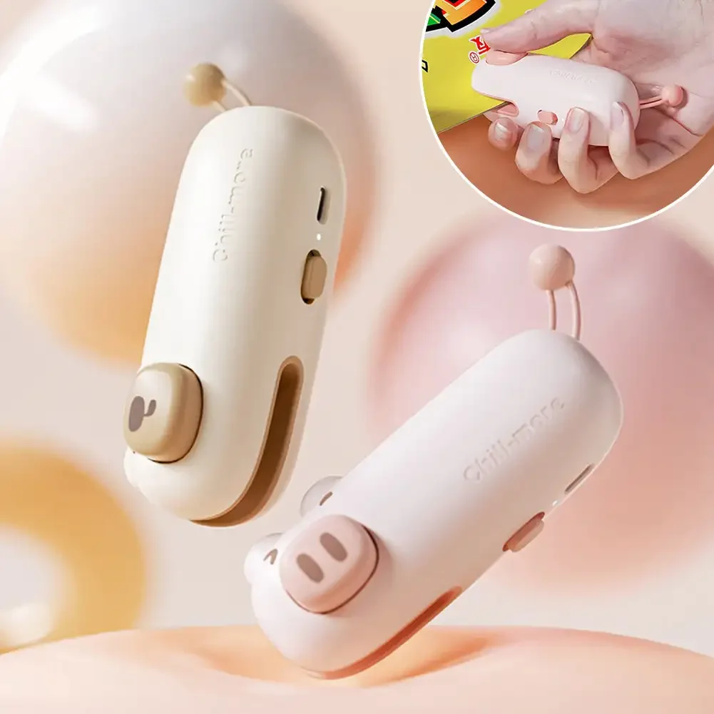 Small Vaccum Sealing Machine Portable 2-in-1 Bag Sealer Snack Bag Heat Sealing Machines Handheld Food Sealer Kitchen Gadget