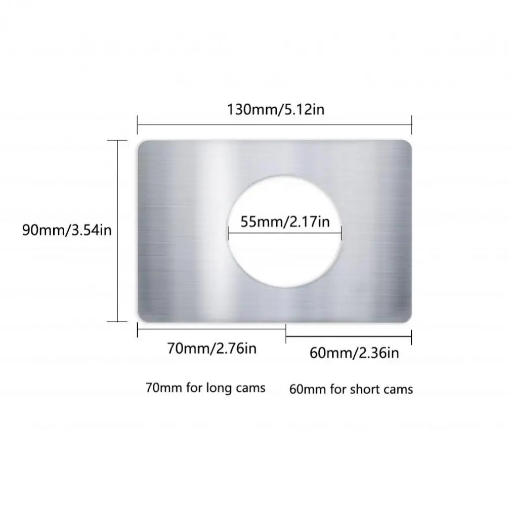 Thicker Brushed Stainless Steel Non-perforated Door Reinforcement Plates for Bedroom Ball Lock Door Lock Repair Kit 2pcs
