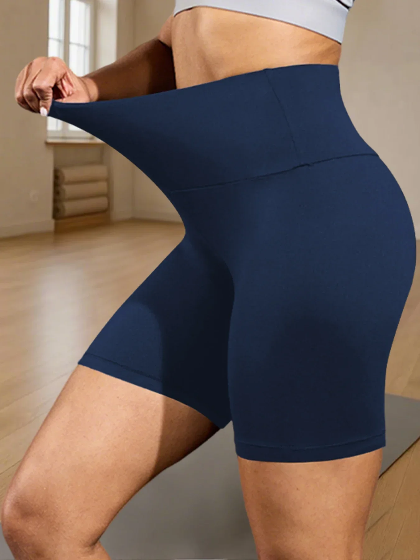 High Waisted Biker Shorts - Soft Tummy Control Workout Yoga Fitness