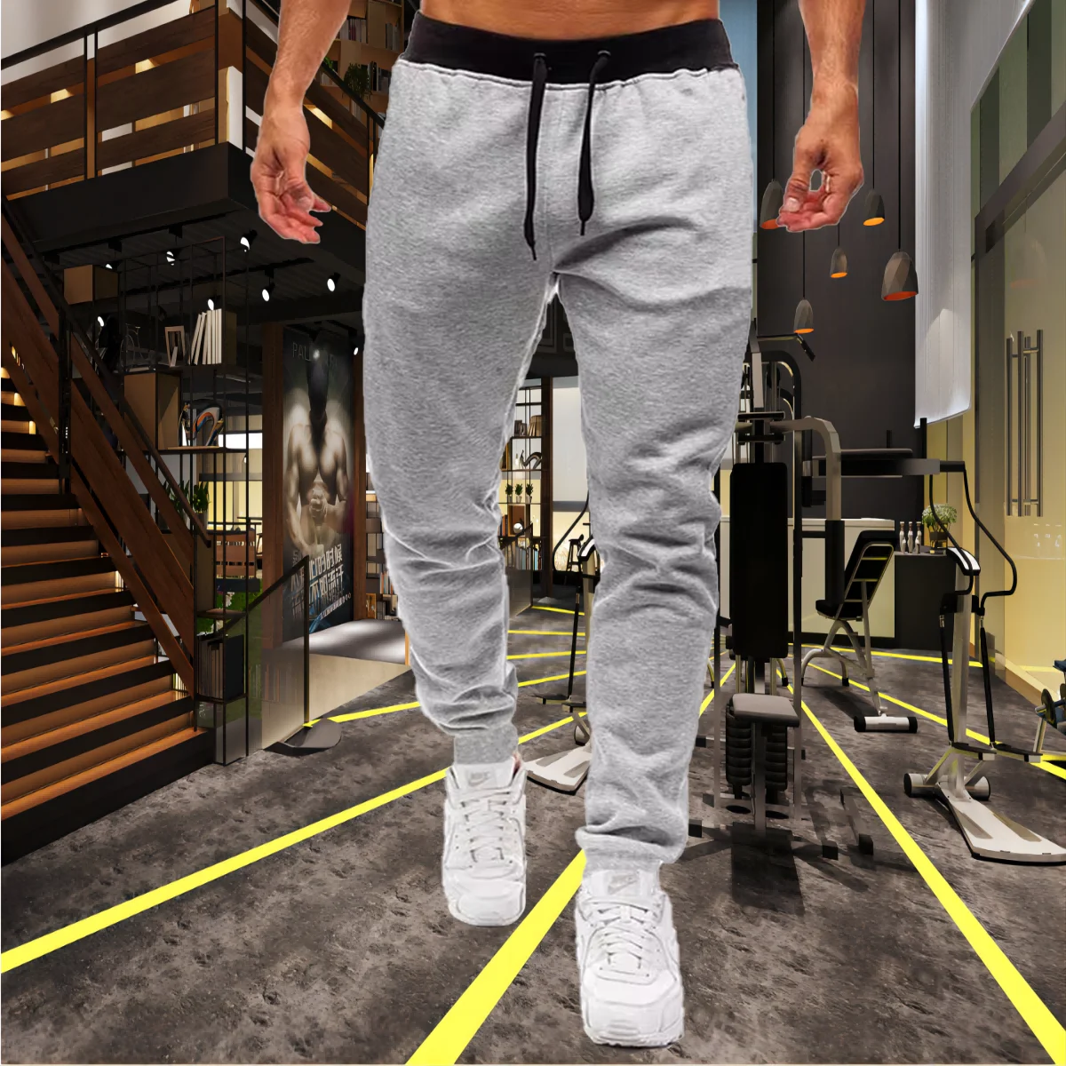 Korean Summer Men's Sports Pants New Breathable Solid Color Comfortable Pants Fitness Yoga Jogging Sweatpants Streetwear S-XXXL