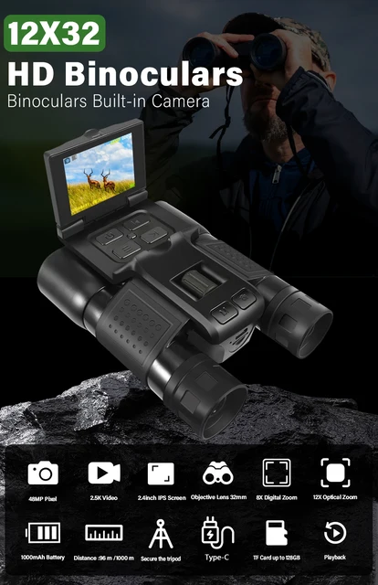 Camera Chasse Binocular Camera 12x32 Binoculars For Adults,