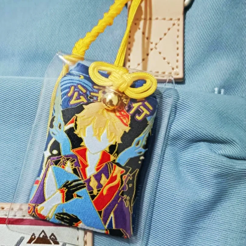 Genshin Impact Anime Keadehara Kazuha Childe Creative Embroidery Pray Fortune Omamori Pendant Good Luck Amulet Kimono Pray Gifts