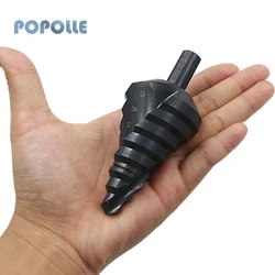 Foret étagé en spirale revêtu d'azote, foret étagé en spirale à tige triangulaire conique, foret d'alésage, foret électrique, ouvre trou 10 45MM 