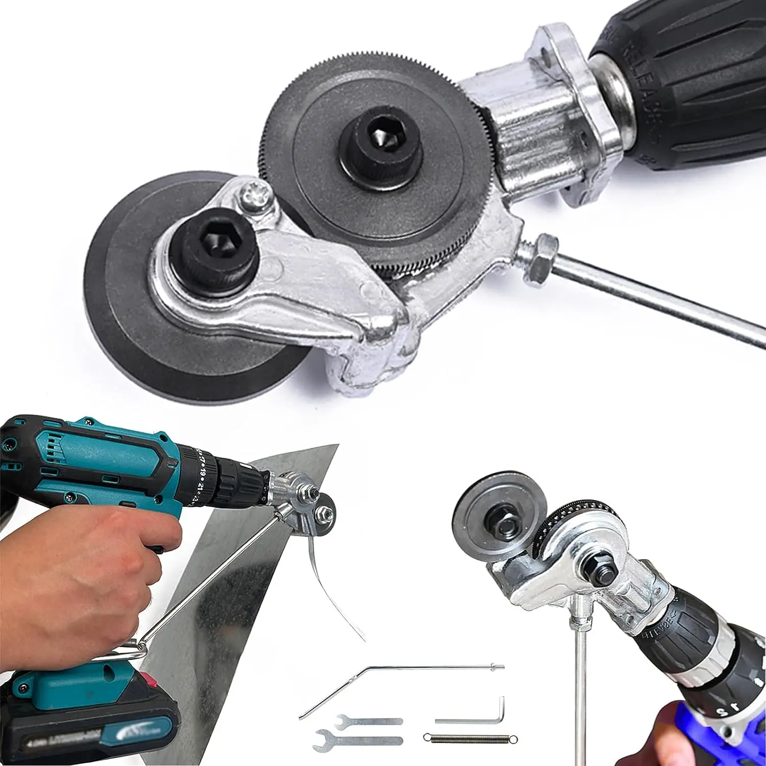 

Electric Drill Plate Cutter Metal Sheet Electric Cutter Tool Sharp Nibbler Drill Attachment Saw Cutting Plate Punch Scissors