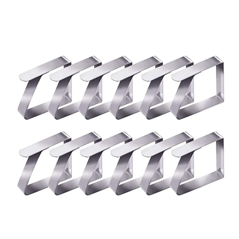 Table Cloth Clips 6ps Tetou Stainless Steel Tablecloth Cover Holder for Picnic Wedding Party Home Garden