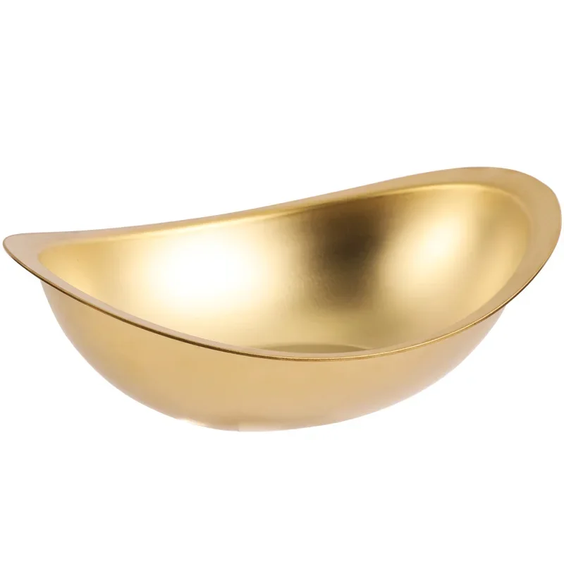 304 stainless steel golden ingot bowl Korean salad bowl commercial dessert snack Korean cuisine tableware cutlery set stainless steel cutlery set