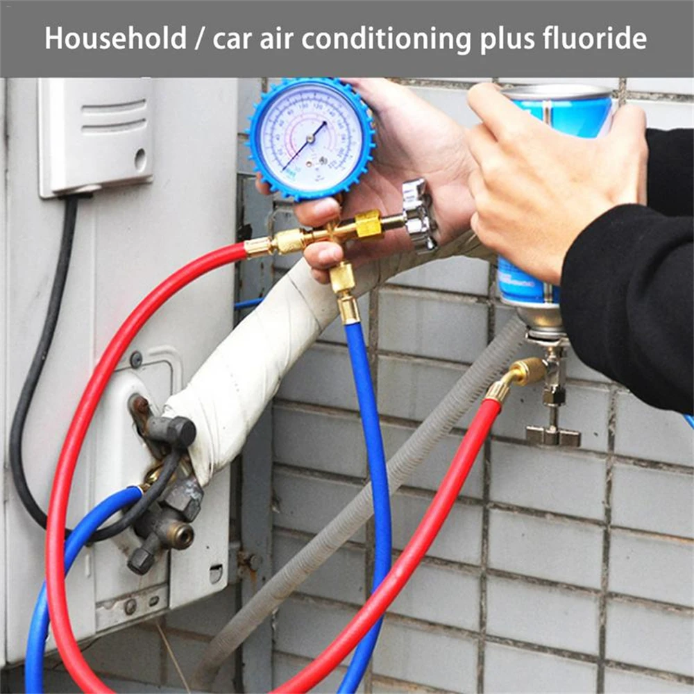 R22 R134A R410 R600 Refrigerant Household Car Air Conditioning Fluoride Adding Tool Kit Freon Common Cool Gas Meter