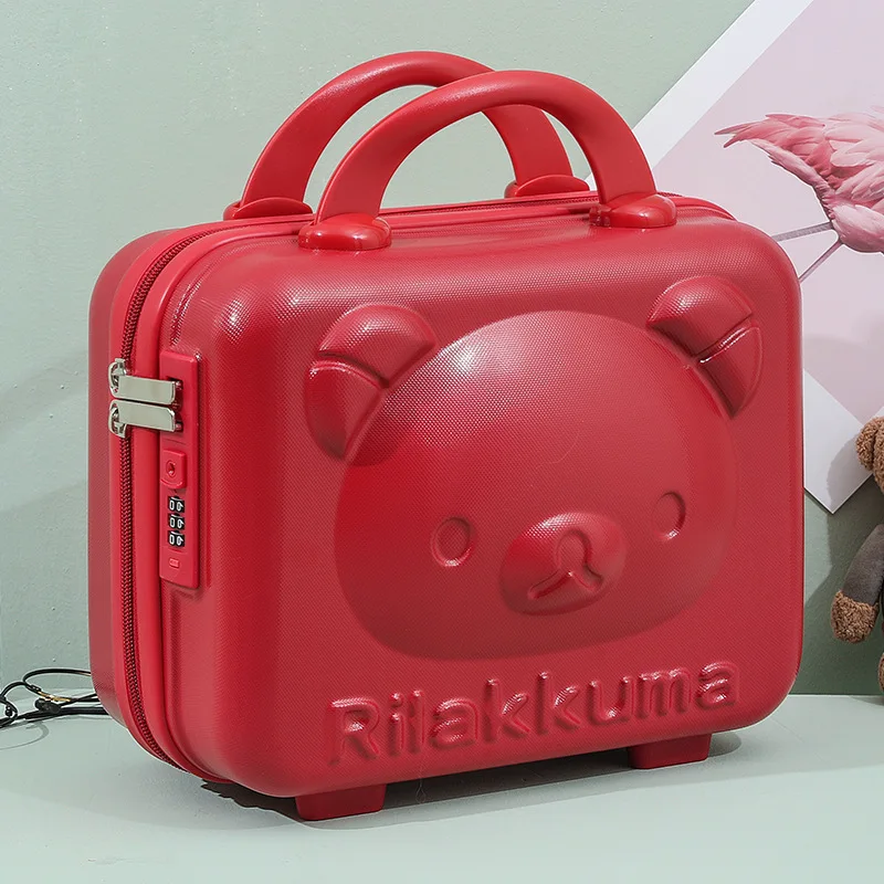14 Inch Fashion Bear Handheld Storage Makeup Case Portable Zipper Password Lock 5