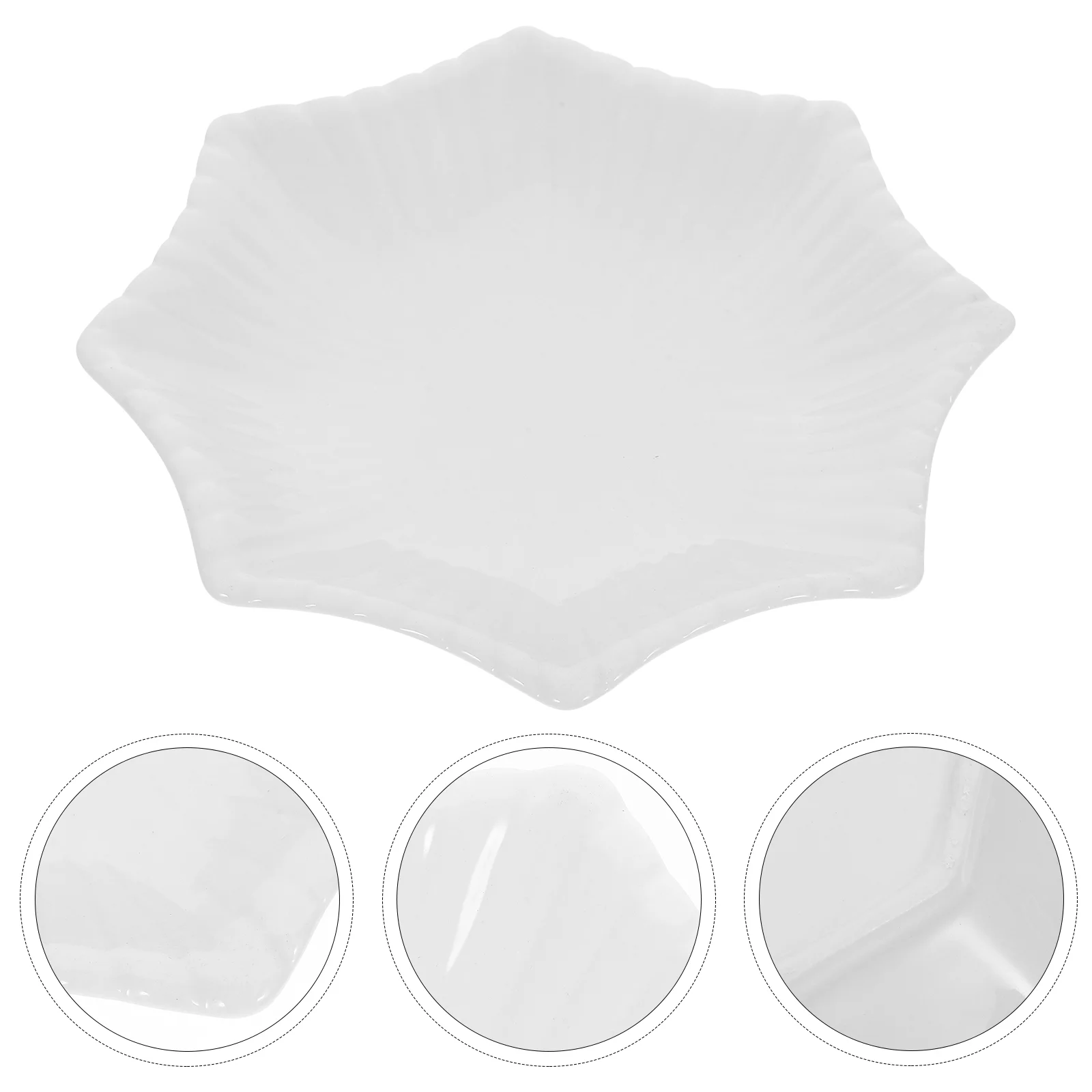 

Ceramic Serving Tray Shell Jewelry Plate Birthday Decoration for Girl Earrings Holder