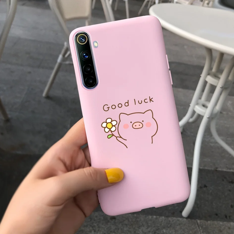 mobile pouch waterproof For Realme 6 6 Pro Case Cute Milk Cow Flower Patterns Soft Back Cover For OPPO Realme 6 6S 6Pro RMX2061 Coque Funda Realme6 Capa iphone waterproof bag