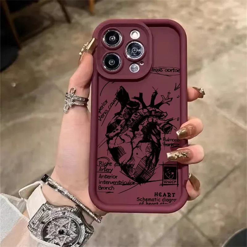 Heart Skull Protective Phone Case